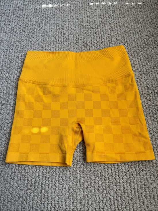 JoyLab Pants - Joy Lab Mustard Yellow Checkered Biker Shorts – XS